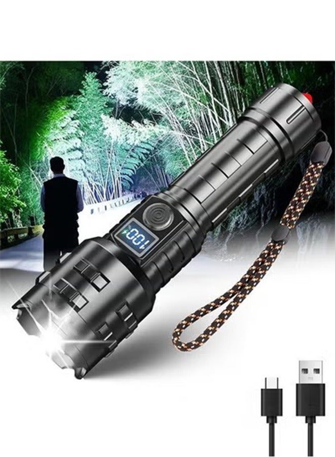Arabest Rechargeable Torchlight Flashlight 250000 Lumens Super Bright White Laser LED High Power Tactical Handheld - Brightest for Camping, Hiking & Emergencies - Image 2